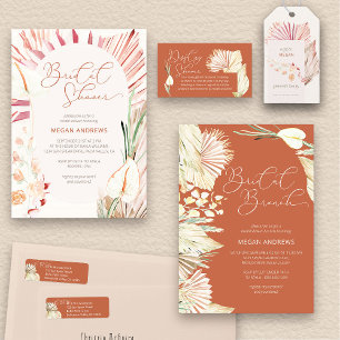 Invitation Boho Palm Séché Fête des mariées Tropical Foliage