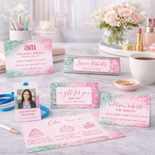 Carte De Visite Entretien des bougies esthétiques de luxe rose blu