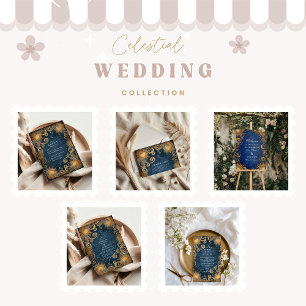 Carte De Remerciements Mariage céleste bleu royal