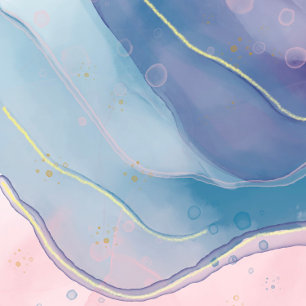 Invitation Purple Blue and Blush Pink Alcohol Ink Wedding