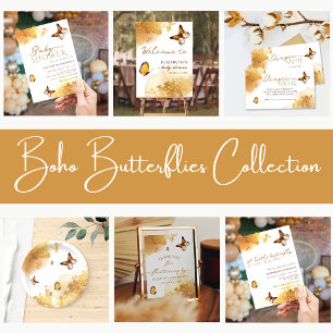 Affiche Boho Butterfly Guess Baby Date d'échéance Calendri