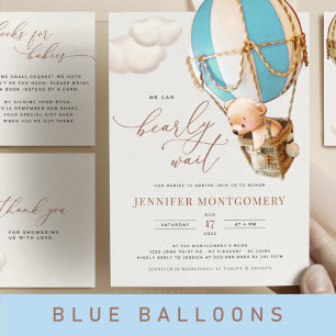 Bear Balloons Baby shower Tous en une invitation