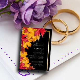 Invitation Tout En Un Black Magic rencontre Rustic Golden Autumn Mariage