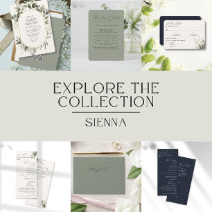 Invitation En Aluminium Botanique simple et RSVP QR Code Rose Mariage ivoi