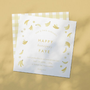 Invitation Jaune Go Bananes Anniversaire Banane Fête Thème