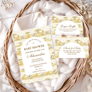 Invitation Animaux de Safari Gentils  Baby Shower