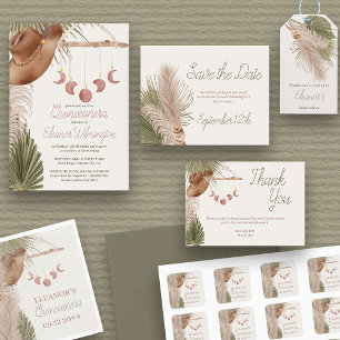 Save The Date Boho Pampas Grass Quinceanera Ouest