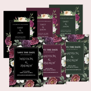 Carte de menu Mariage de Burgundy Peonies