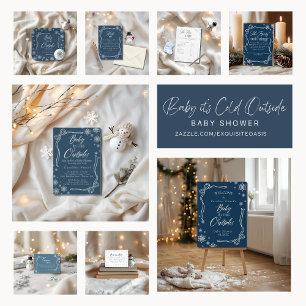 Étiquette Pour Bouteilles D'eau Coquette hiver neige bleu il fait froid