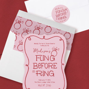 Sticker Rond Dessin de Doodle Rouge et Rose Tourner devant l'an