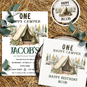 Invitation Un Anniversaire de enfant de Camper heureux