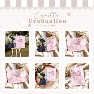 Carte De Remerciements Retro Coquette Pink Bow Graduation