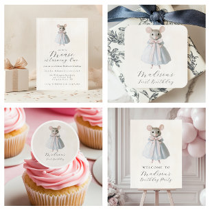 Invitation Premier Anniversaire Mouse Whimsical Victorian Ann