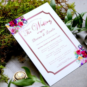 Invitation Simple Elegant Coral Rose Floral Script   Moderne