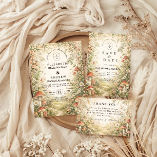 Carte De Remerciements Mariage Boisée Champignon Enchanté