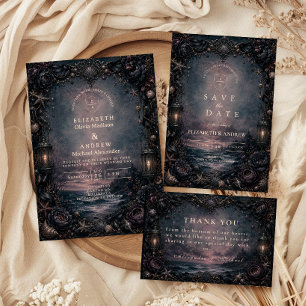 Invitation Mariage gothique de plage au clair de lune