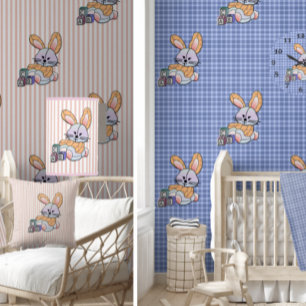 Mug Infirmière personnalisée Plaid Bleu - Lapin