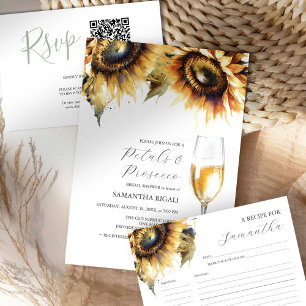 Prospectus 11,4 Cm X 14,2 Cm Invitation de douche nuptiale Budget Sunflowers