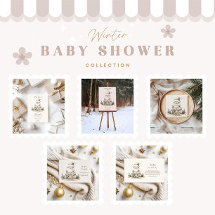 Carte D'accompagnement Cosy Père Noël Baby shower d'hiver Diapper Raffer