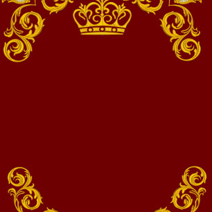 Rouge et or Damask Royal Faire-part de mariage