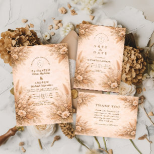 Cartons Réponse Mariage de jardin classique d'automne