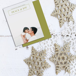 Cartes Pour Fêtes Annuelles Noël Paix et Joie Mini photo de vacances