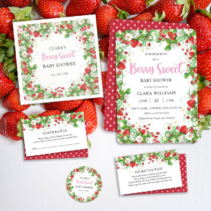 Invitation Berry fraise Baby shower sucré