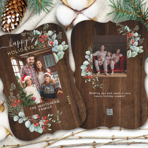 Ornement En Céramique Joyeux Noël Photo Bois foncé