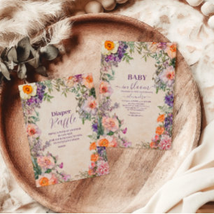 Invitation Aquarelle lunaire florale