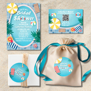 Sticker Rond Fête Tropicale de Piscine pour Enterrement de Vie 