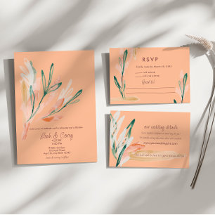 Invitation Mariage photo Peach moderne