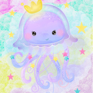 Invitation Jolie princesse violette Jellyfish Baby shower fil