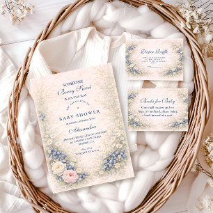 Faire-part de naissance cadre botanique myrtille
