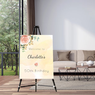 Budget 50e anniversaire rose or eucalyptus floral