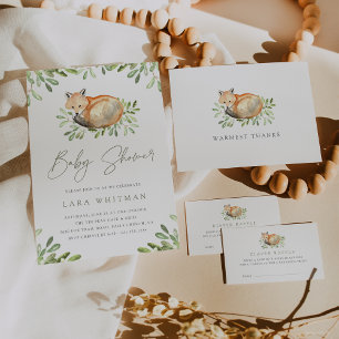 Woodland Fox Carte de remerciements personnalisée