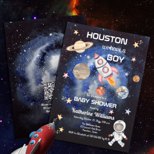 Invitation En Aluminium Espace extra-atmosphérique Houston Nous avons un B