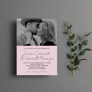 Invitation True Simplicity 3 Modern Mauve Mariage photo