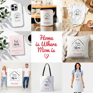 Coussin La maison où maman est   Fête des mères mignonnes 