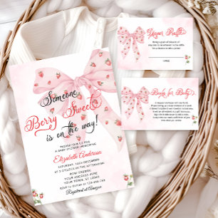 Invitation Berry de la fraise rose Sweet Girl Baby shower