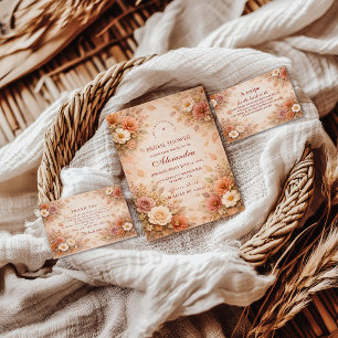 Serviette En Papier Fête de mariage floral automnal chaleureux