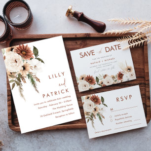 Invitation Toutes les saisons Boho Floral Mariage