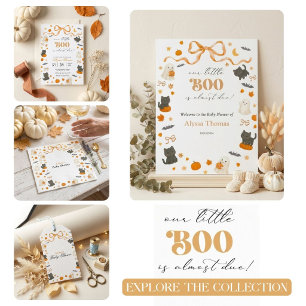 Dessous-de-verre En Papier Notre petit Boo est presque là Baby Shower Hallowe