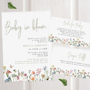 Fleur sauvage Baby in Bloom Baby shower Invitation