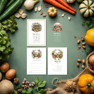 Cartons Réponse Baby shower rustique du marché agricole local