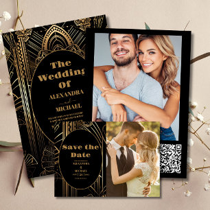 Save The Date Photo Mariage Art déco géométrique