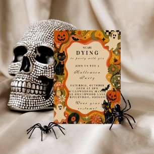 Invitation Fête d'Halloween élégante vintage rétro