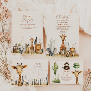 Serviette En Papier Oh Boy Cute Safari Baby shower de verdure animal