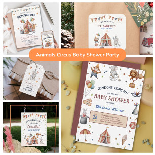 Invitation Baby shower animal de cirque amusant