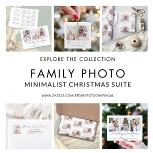 Ornement En Céramique Nom photo moderne Année Script Joyeux Noël