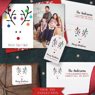 Cartes Pour Fêtes Annuelles Fêtes modernes Whimssar Reinder masqué Noël